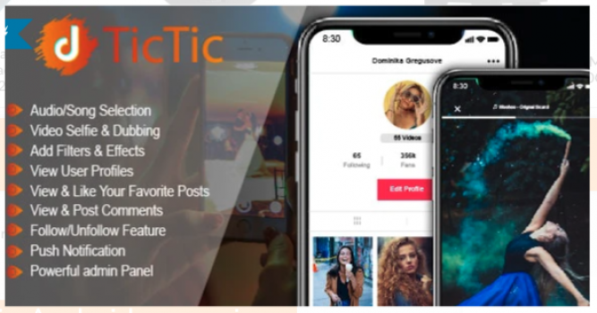 TicTic - aplicativo de mídia Android para criar e compartilhar vídeos curtos