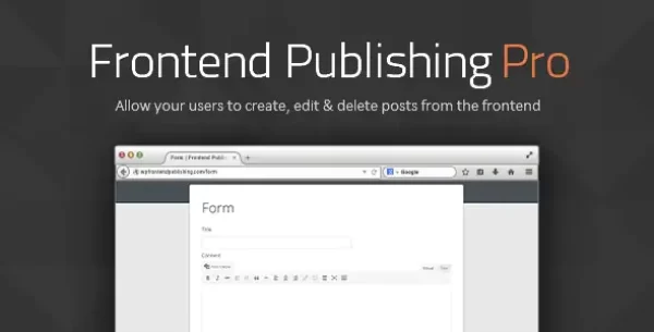 Frontend Publishing Pro - Plugin de envio de postagem do WordPress