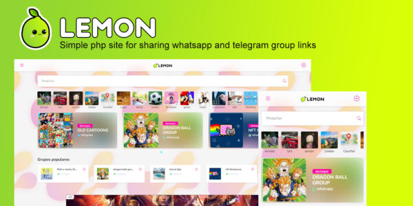 Lemon - SITE PHP para compartilhar links de grupos de Whatsapp e Telegram