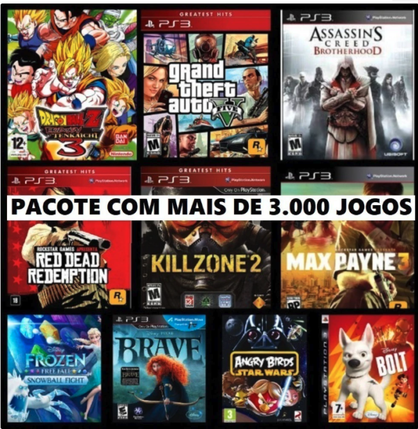 Pacote Com Mais De 3.500 Jogos Ps3 Bloqueado E 10 bloqueado